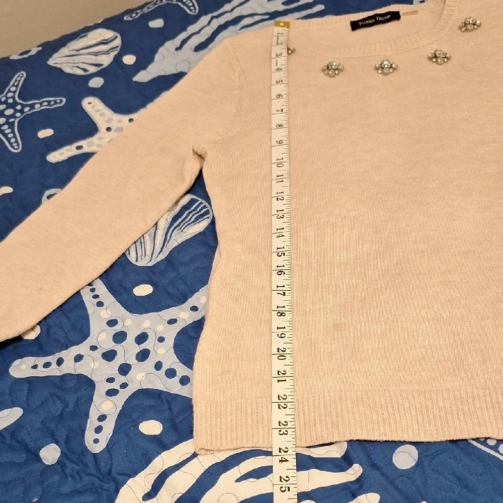 Ivanka Trump Light Rose Sweater with Embellishments